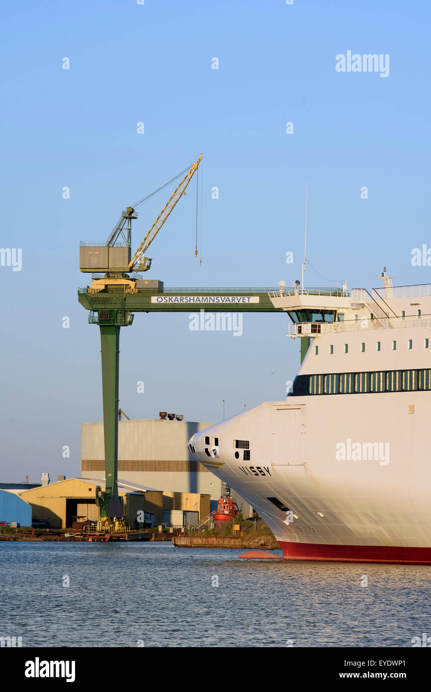 Gotand ferry in Oskarshamn  Province Kalmar, Sweden Stock Photo
