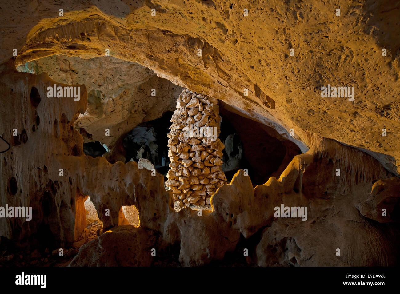 Map of Jamaica rock formation, Green Grotto Caves, Discovery Bay, St. Ann, Jamaica Stock Photo