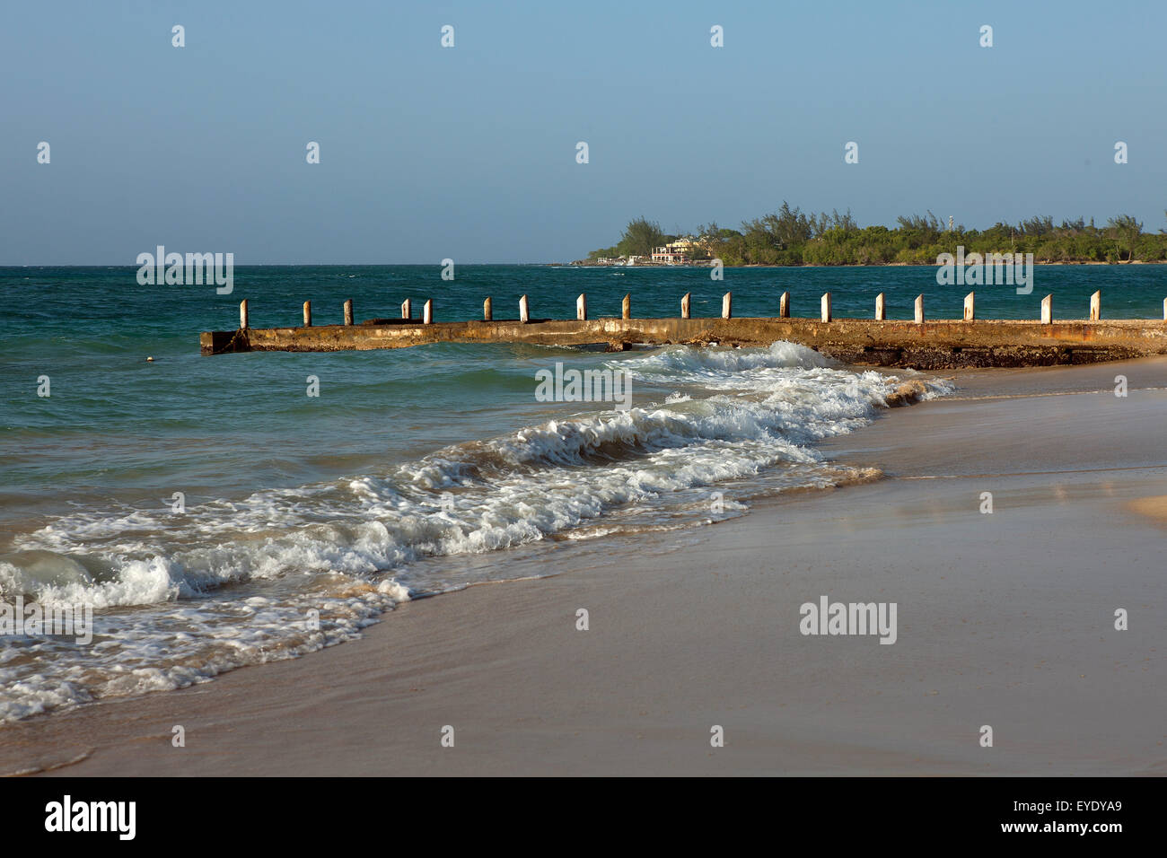 Beach along Runaway Bay, St. Ann, Jamaica Stock Photo