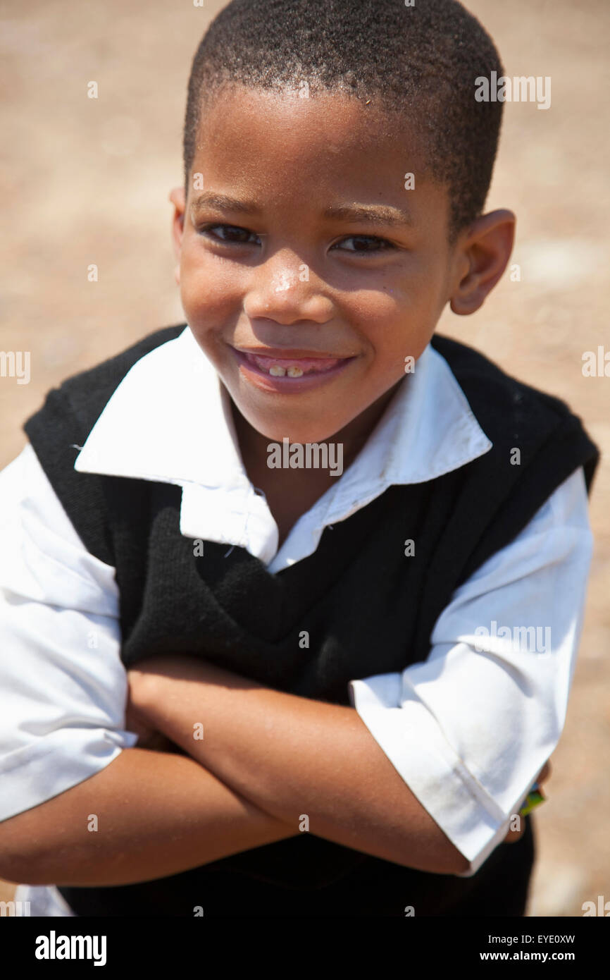South Africa, Garden Route, Port Elizabeth, Portrait Of Young Boy; New