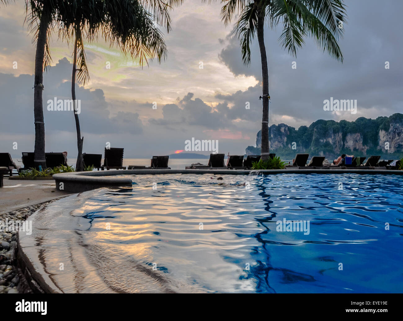 Swimming pool on Krabi railay beach, Thailand, Asia. Stock Photo