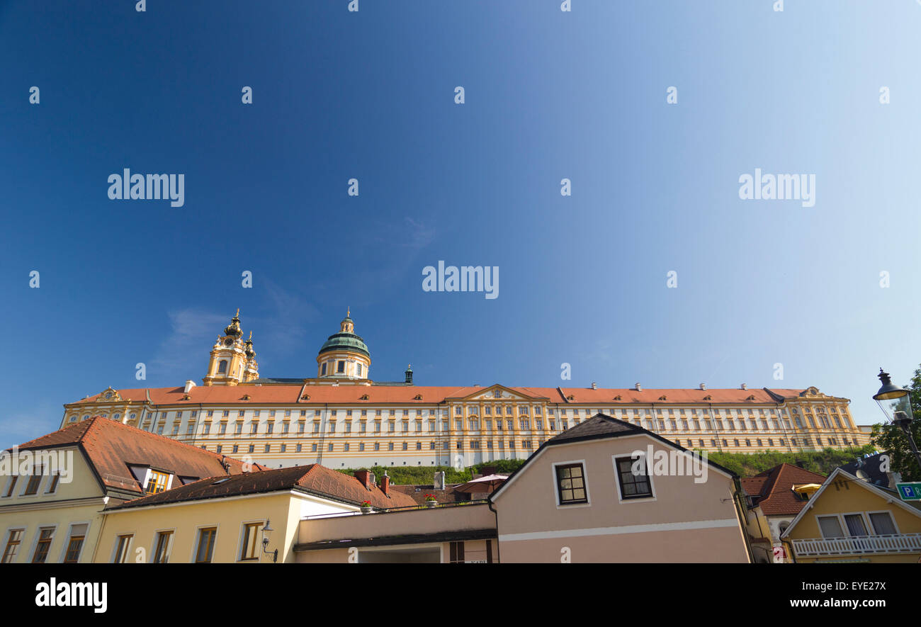 View of the historic Melk Abbey, Austria Stock Photo