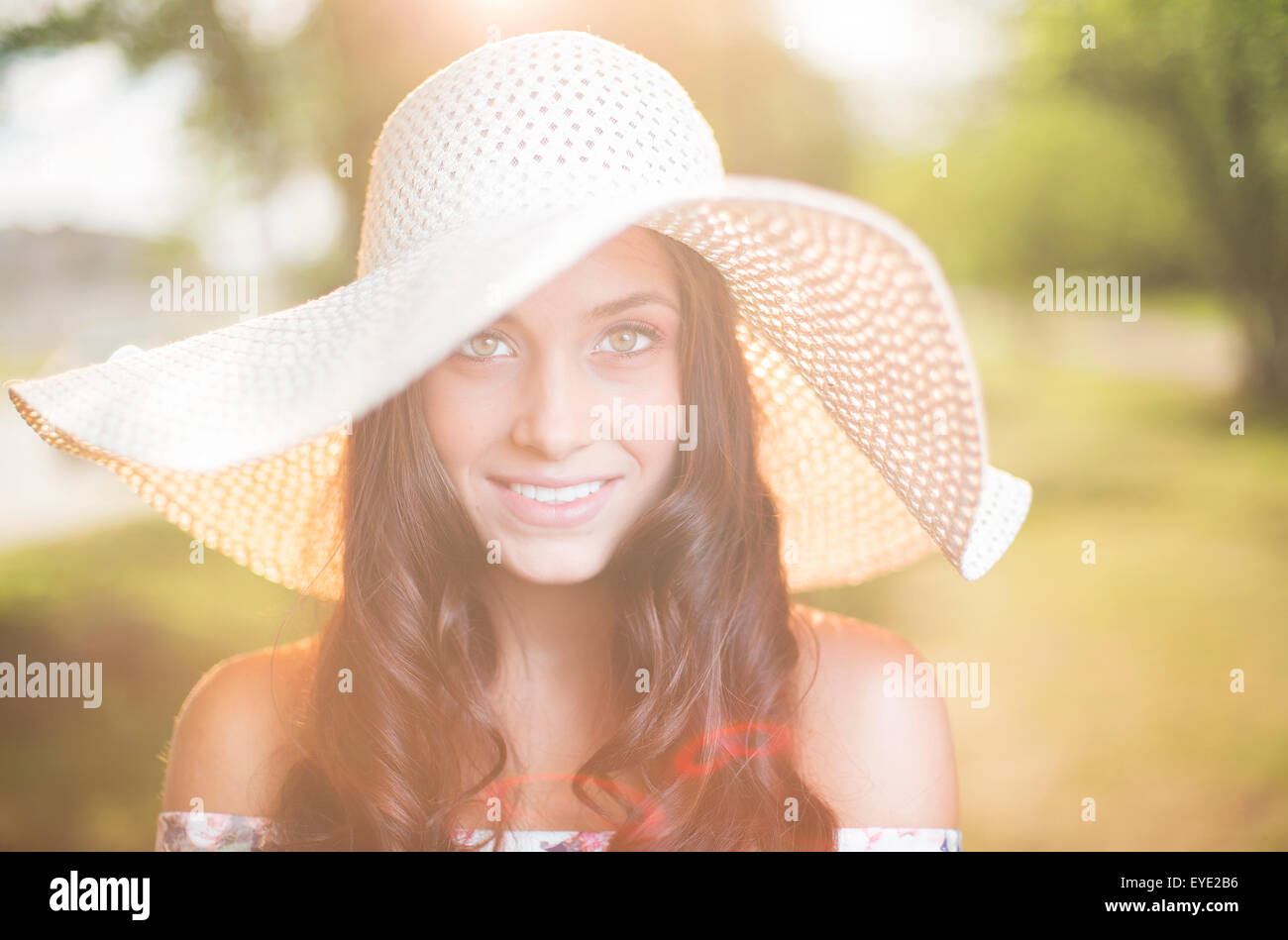 Female in hat hi-res stock photography and images - Alamy