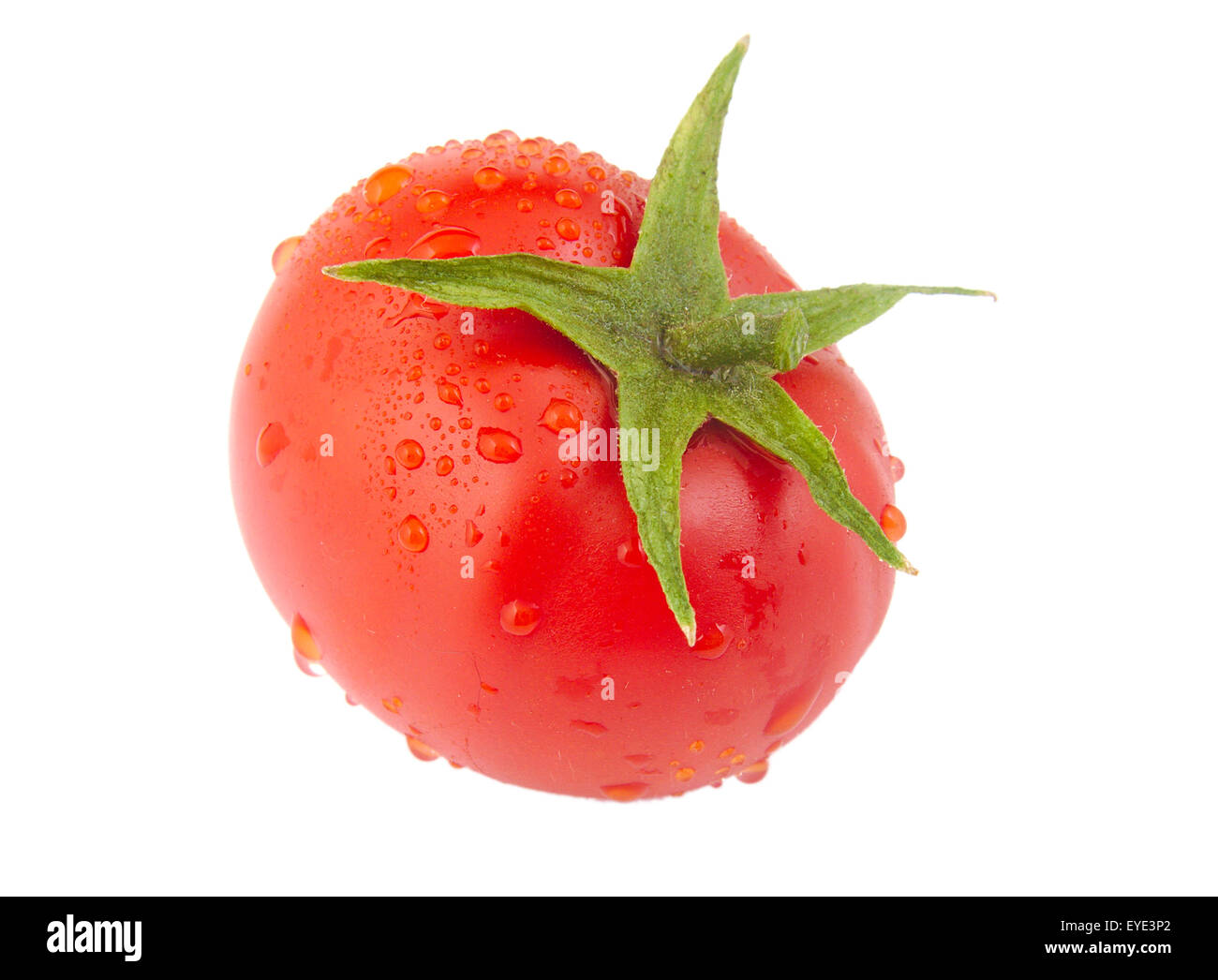 Tomato with drops isolated on white background Stock Photo - Alamy
