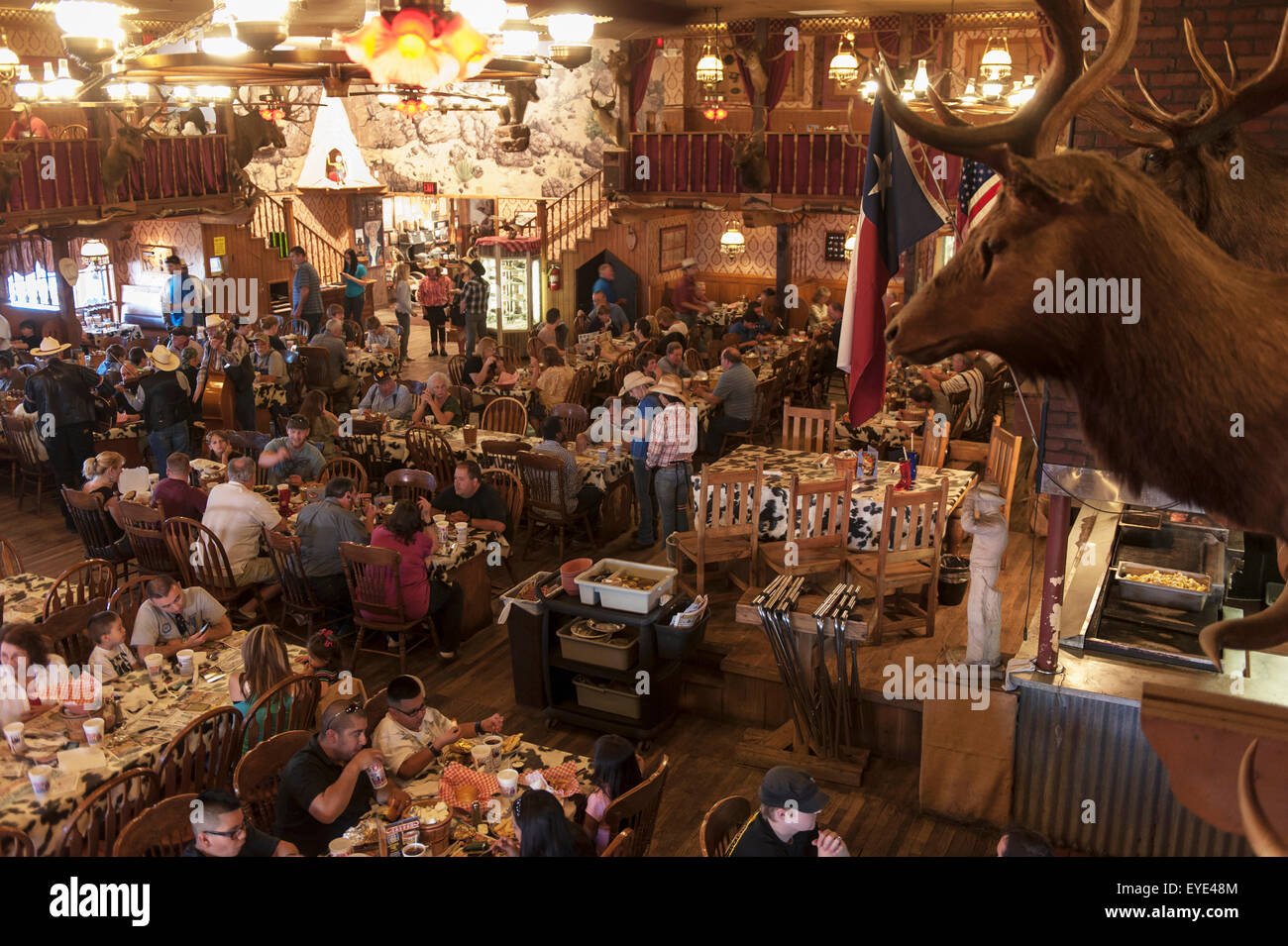 Diners Inside The Big Texan Steak Ranch Restaurant, Amarillo, Texas, Usa Stock Photo Alamy