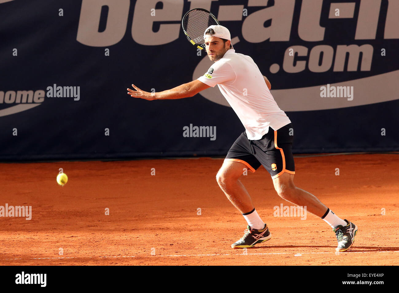 Simone Bolelli of Italy in action during a doubles match with his ...