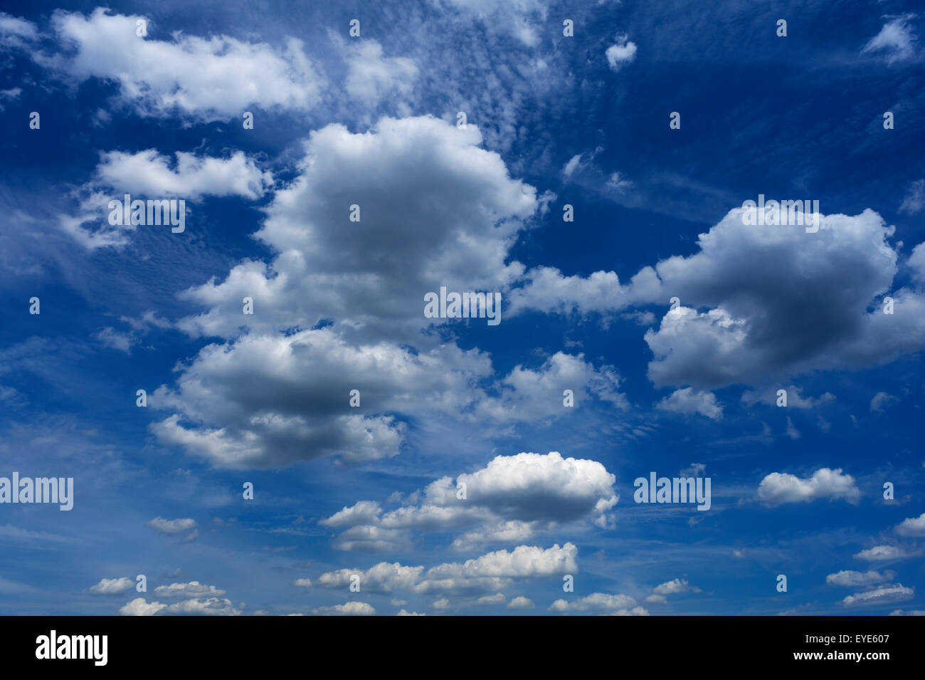 Fair-weather clouds, Cumulus humilis, Bavaria, Germany Stock Photo