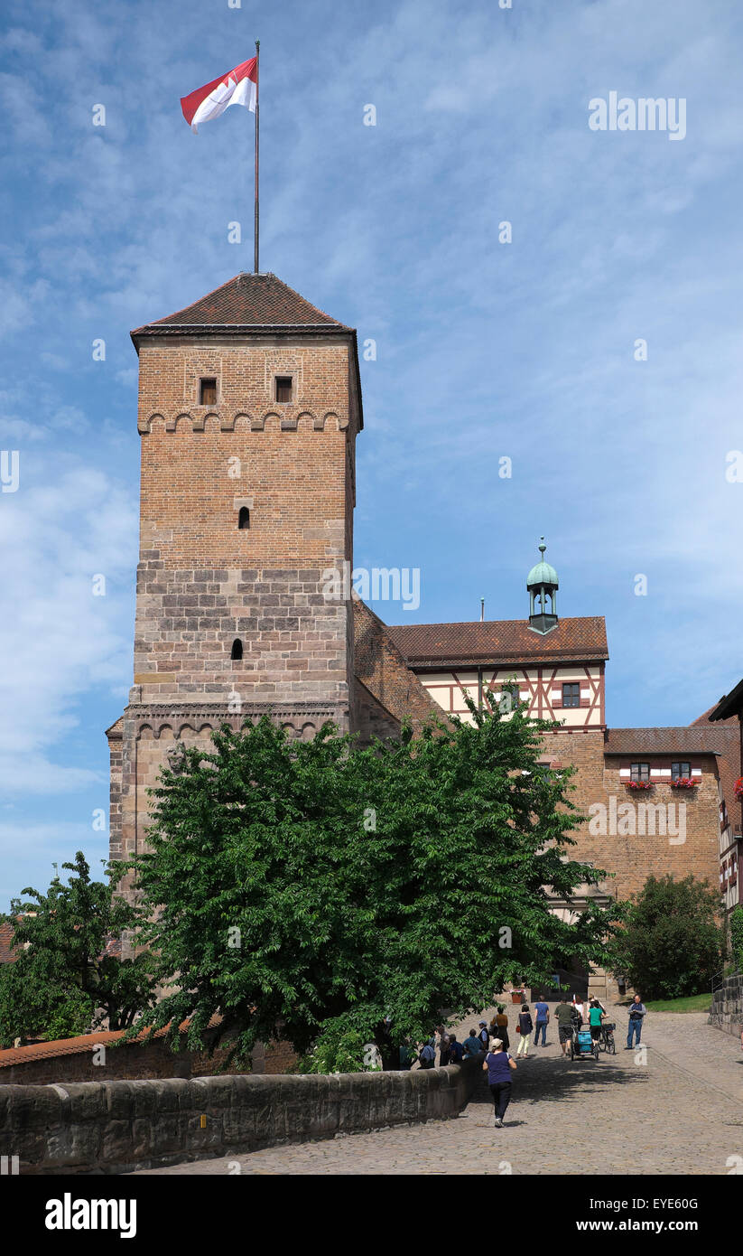 Heidenturm tower, imperial castle, Nuremberg, Middle Franconia, Bavaria, Germany Stock Photo