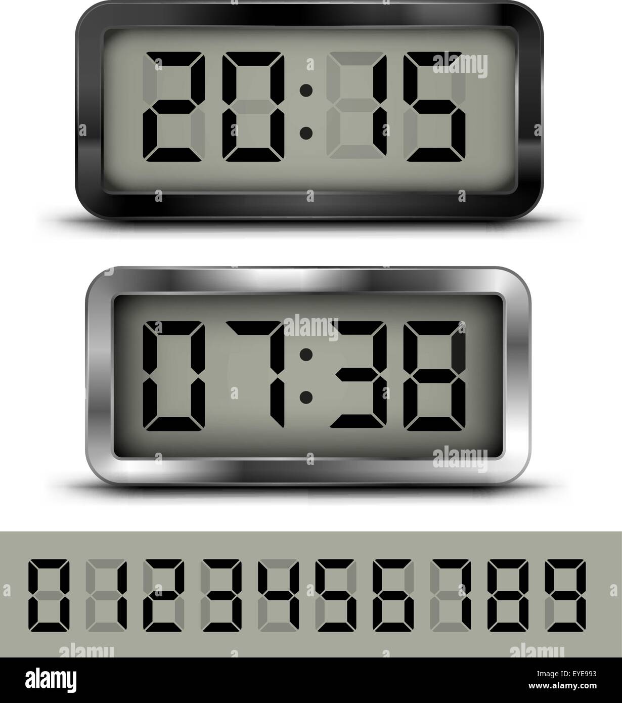 Digital clock t Stock Vector
