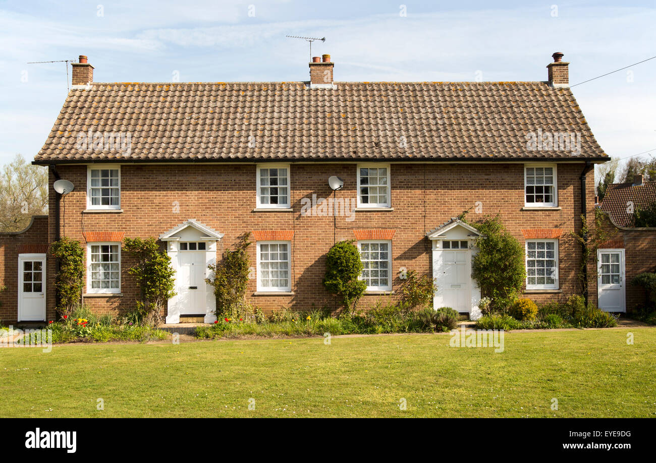 Semi detached housing, Shottisham, Suffolk, England, UK Stock Photo