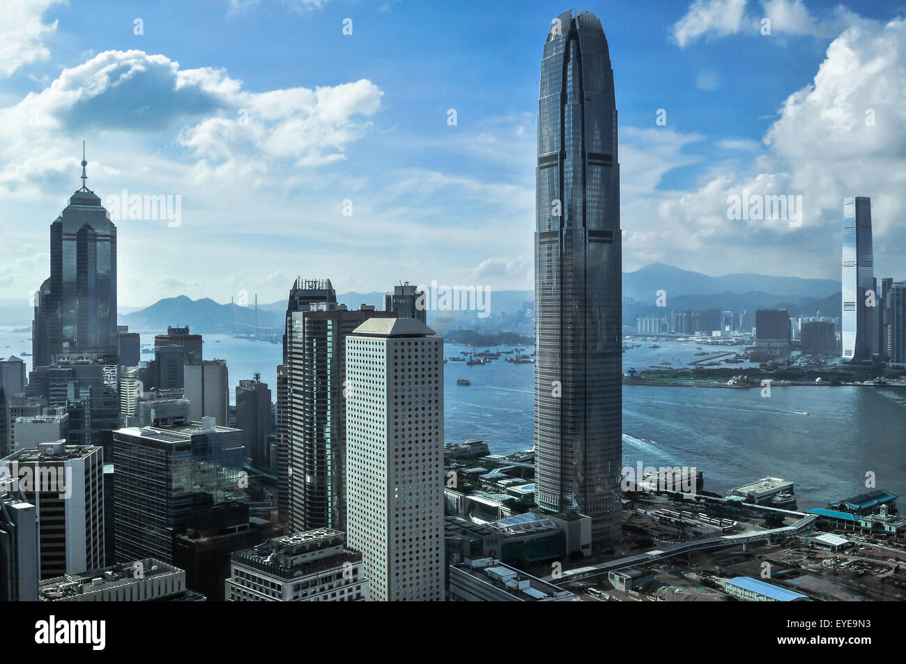 taken from bank of china building Hong Kong view over the skyline Stock Photo