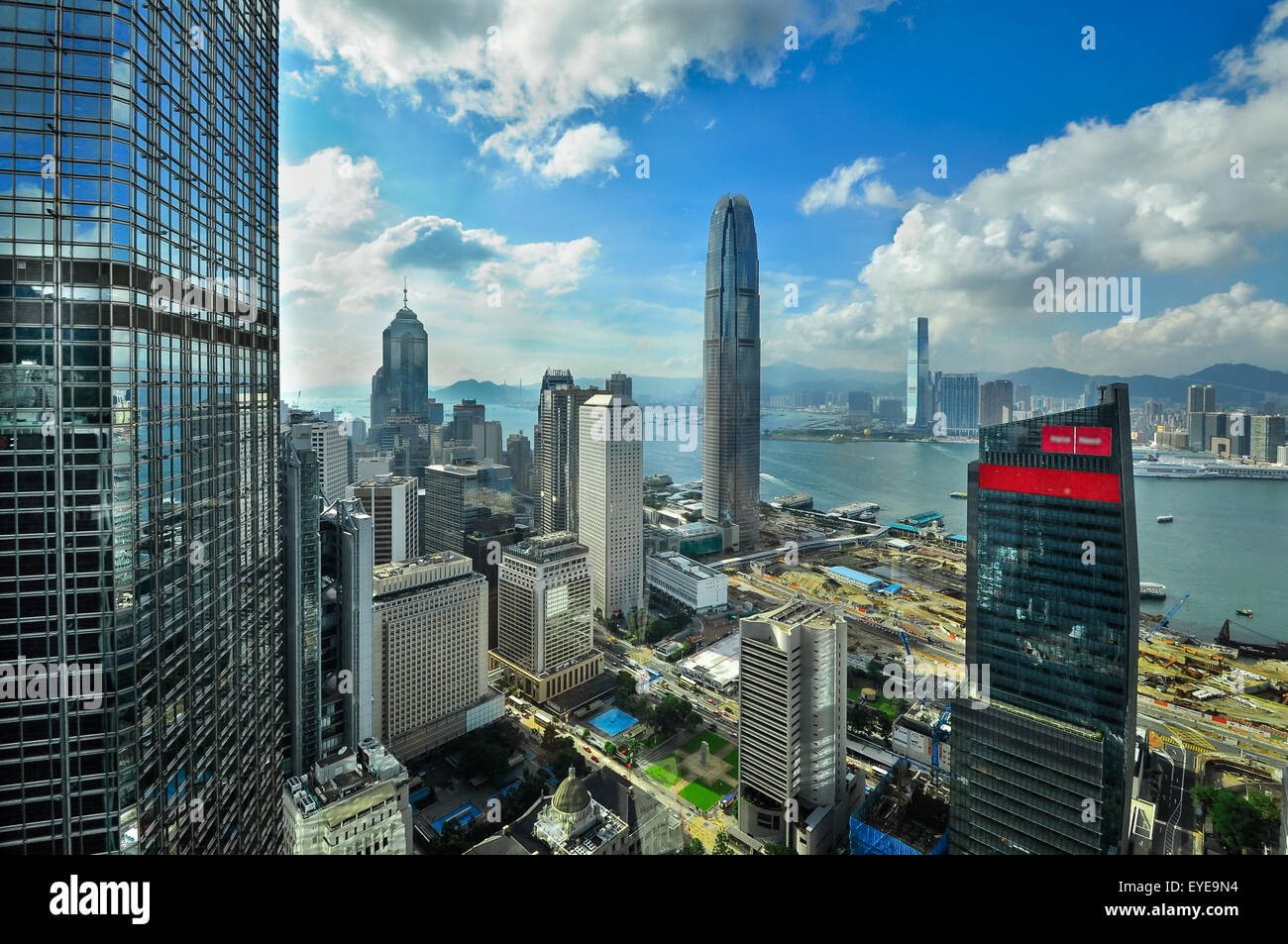 Hong Kong Bank View on Habour bay taken from Skysraper China Stock Photo