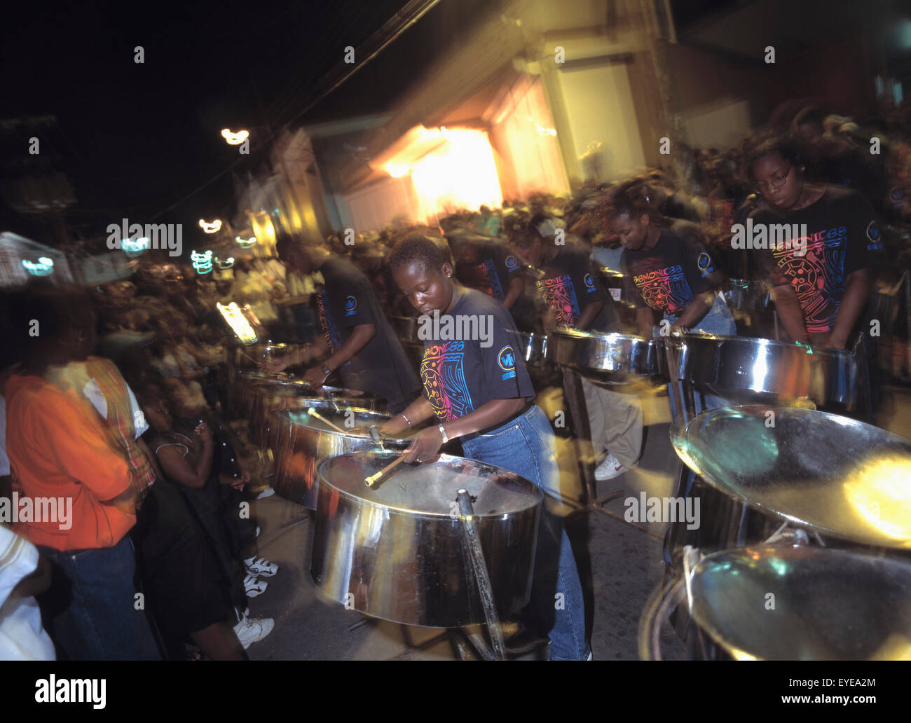 Steel Pan Band On Streets Of St Johns, Antigua Stock Photo Alamy