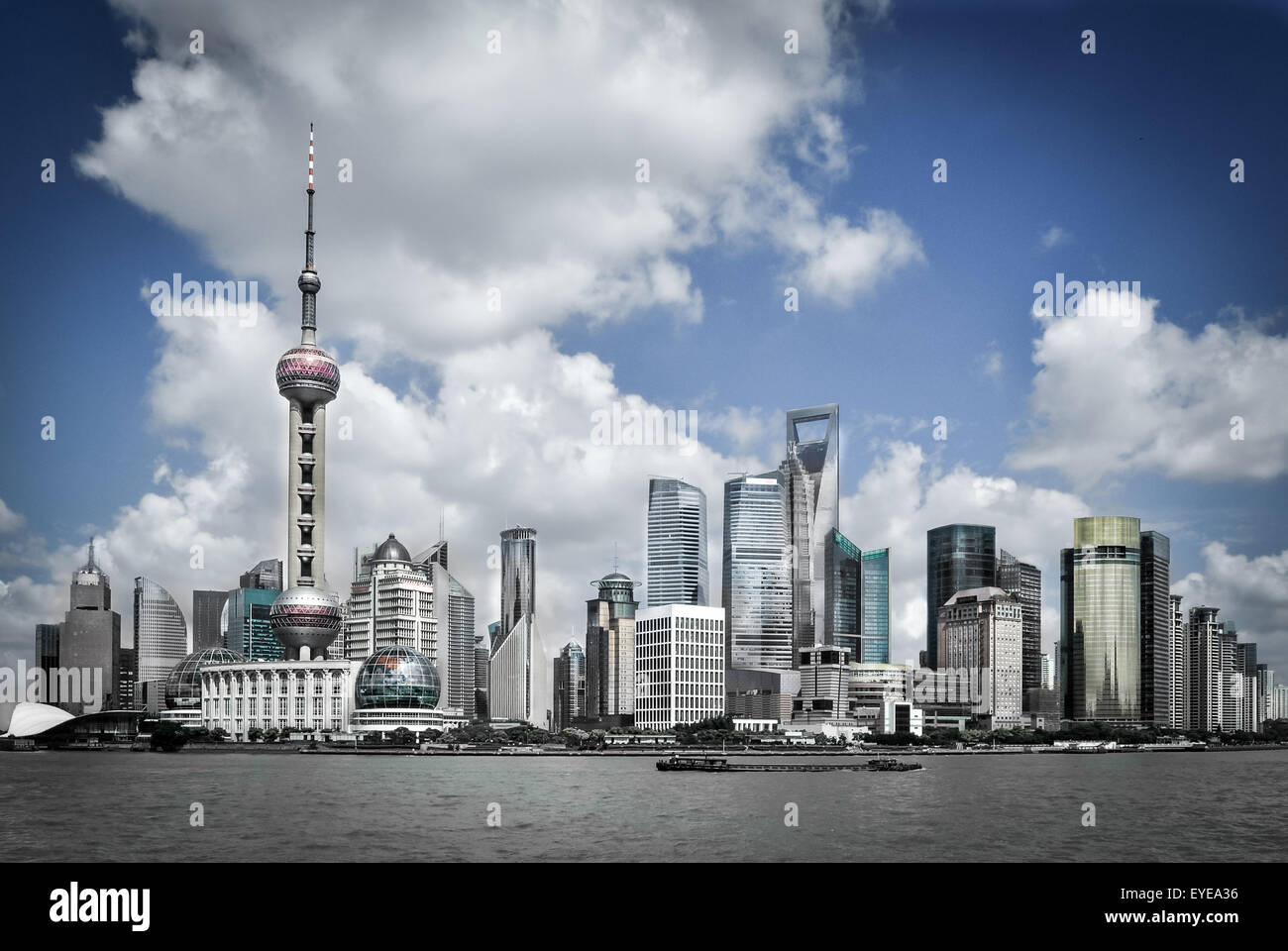 shanghai skyline pudong island,China Stock Photo