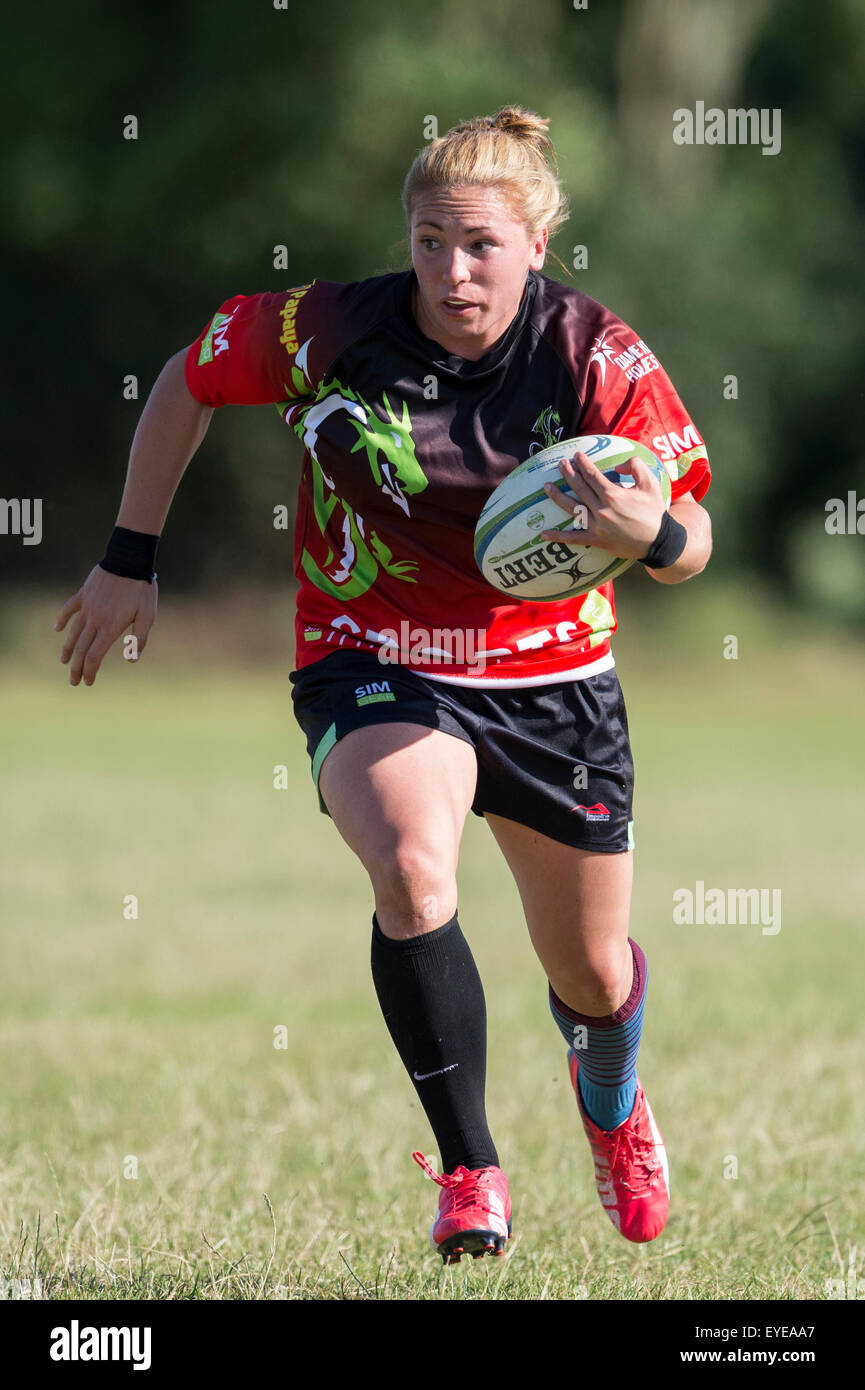 Female rugby players in action Stock Photo Alamy