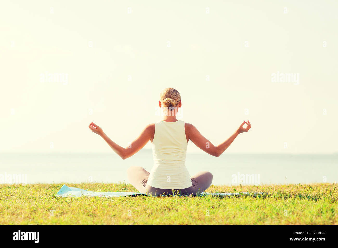 Yoga exercises slim woman hi-res stock photography and images - Alamy