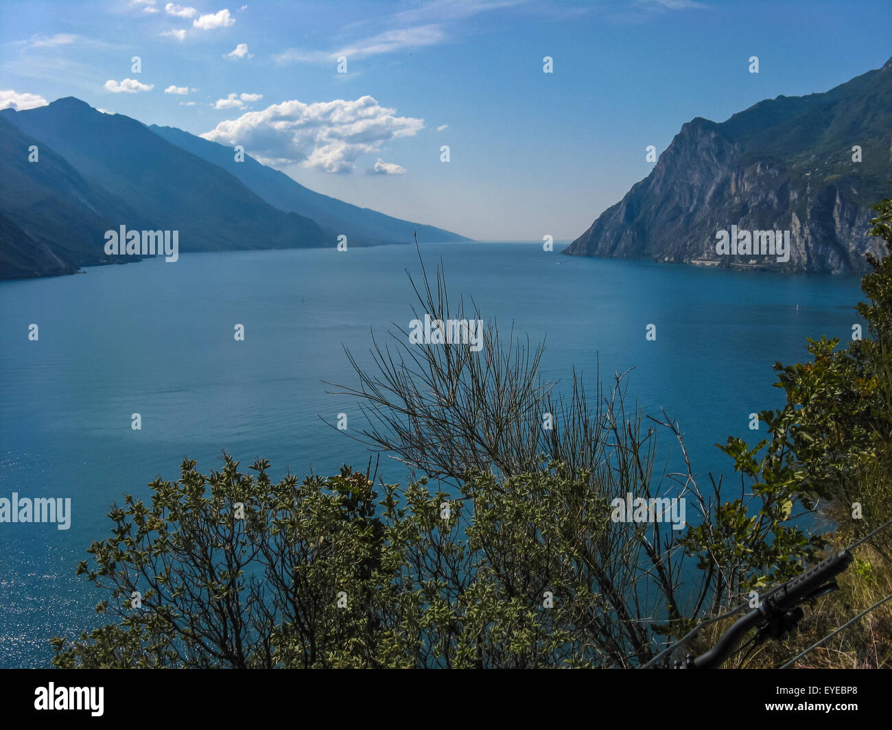 Lake Garda is the largest lake Italy. It is located in Northern Italy, about half way between Brescia and Verona, and between Ve Stock Photo