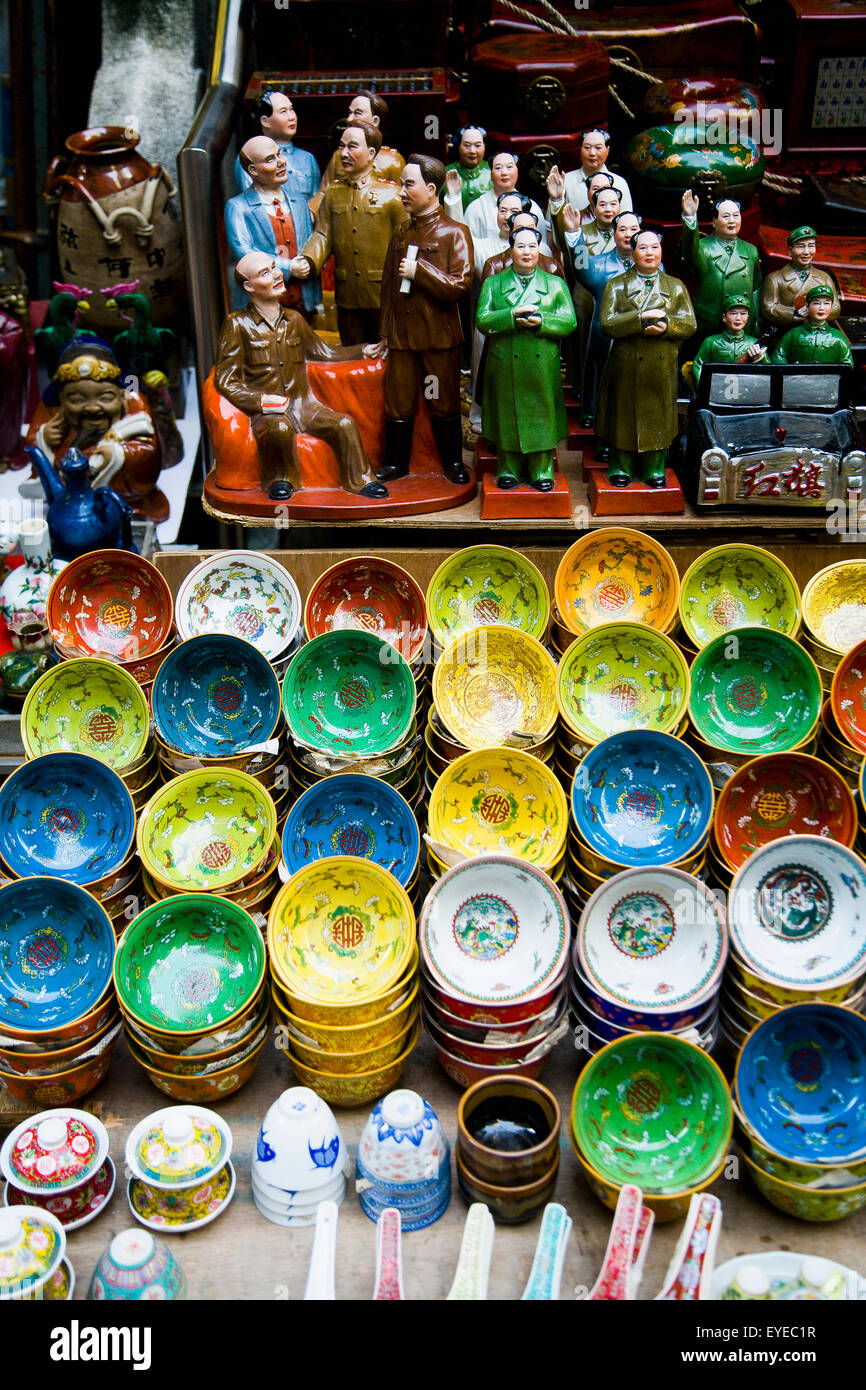 China, Tourist souvenirs at antique shop at Hollywood road; Hong Kong