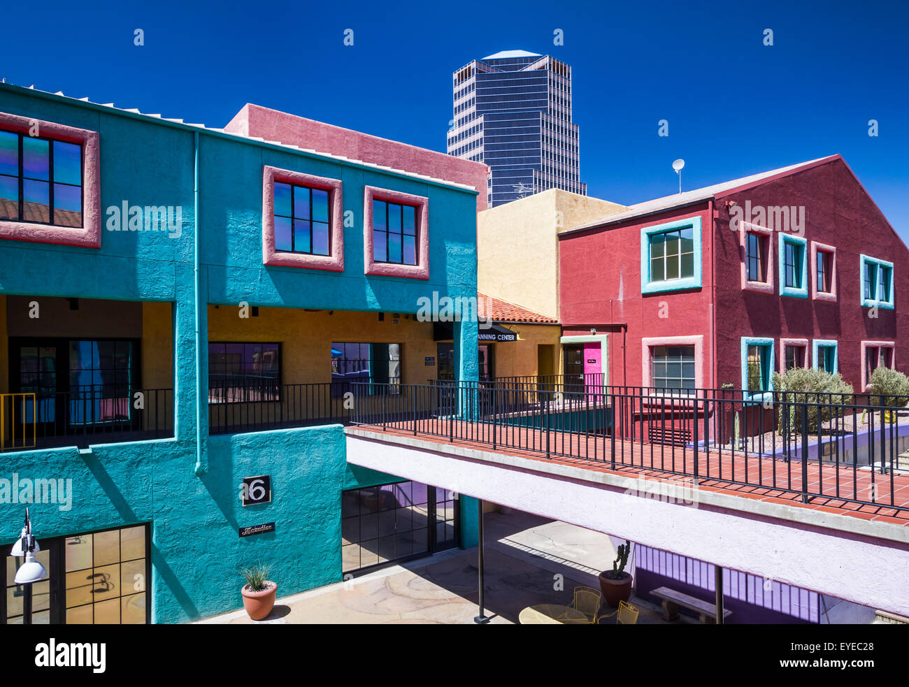 The colorful La Placita village office complex in downtown Tucson
