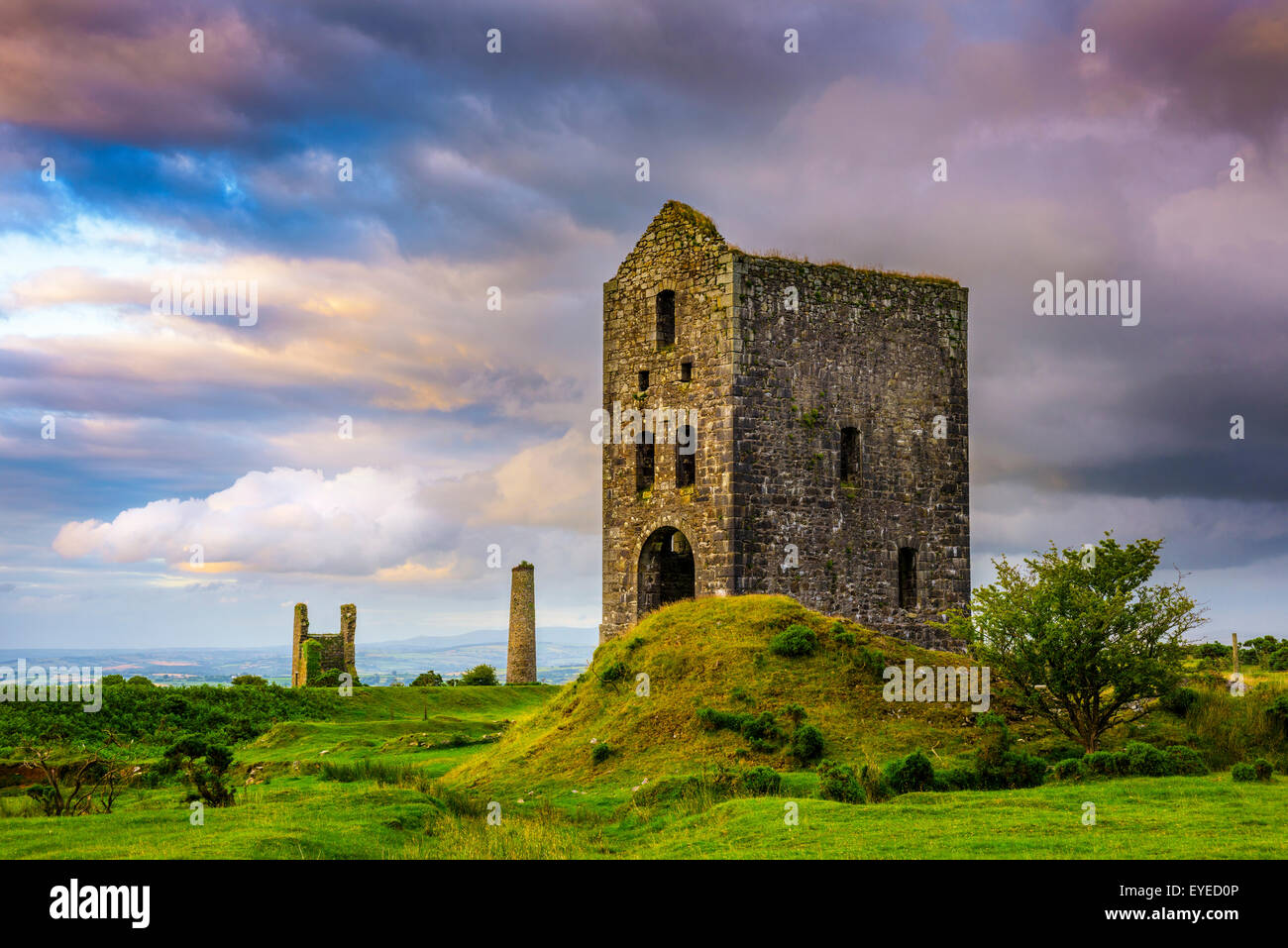 Engine Houses at Wheal Jenkin mine on Bodmin Moor at Minions, Cornwall, England Stock Photo