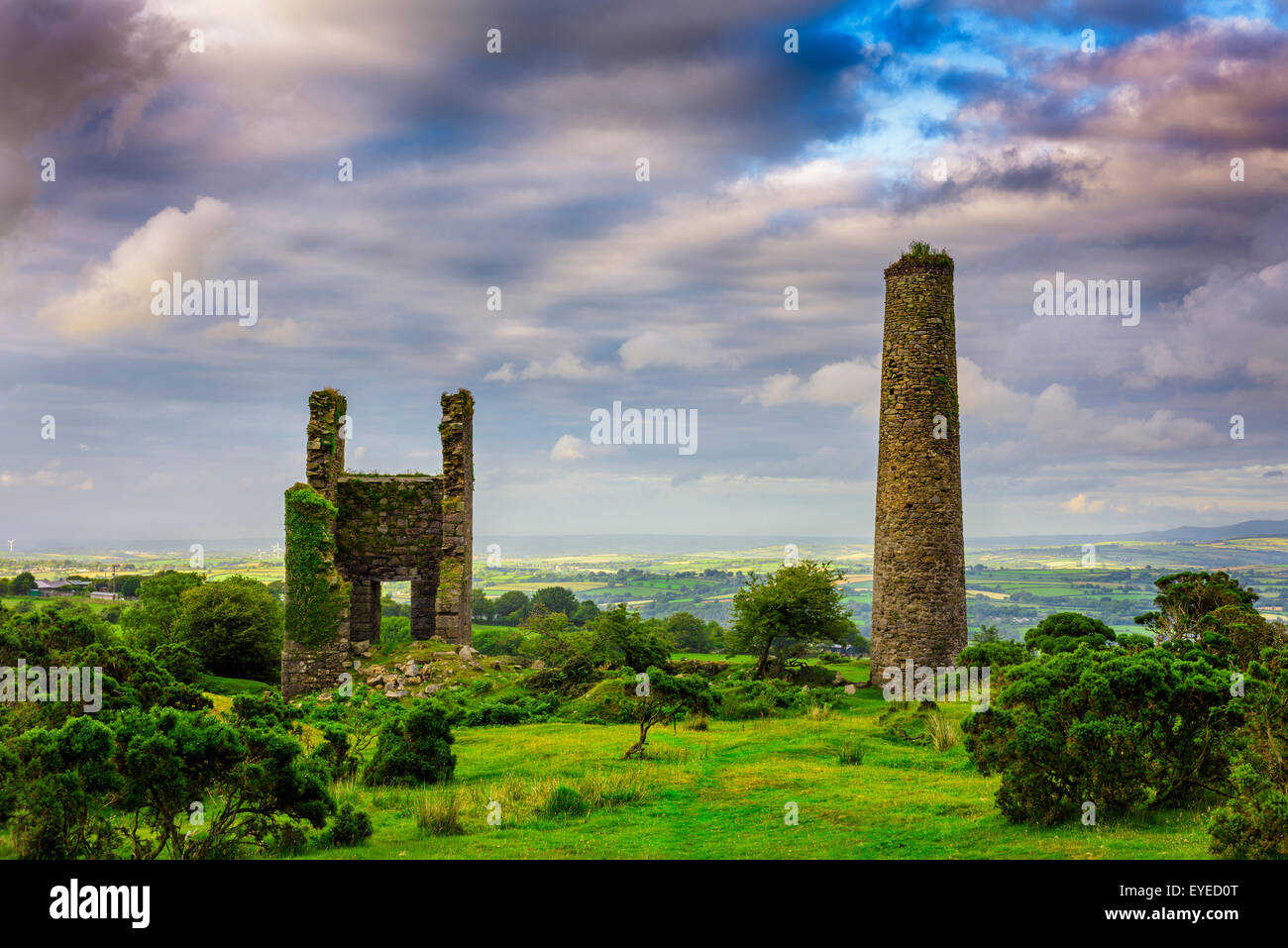 Engine Houses at Wheal Jenkin mine on Bodmin Moor at Minions, Cornwall ...