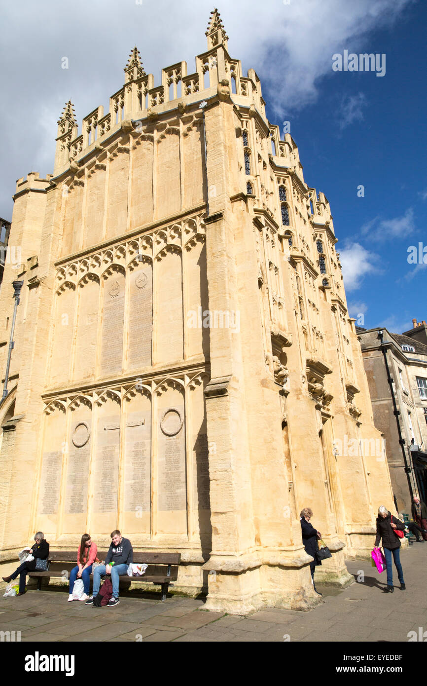 Historic church stone gatehouse building, Cirencester, Gloucestershire, England, UK, Stock Photo