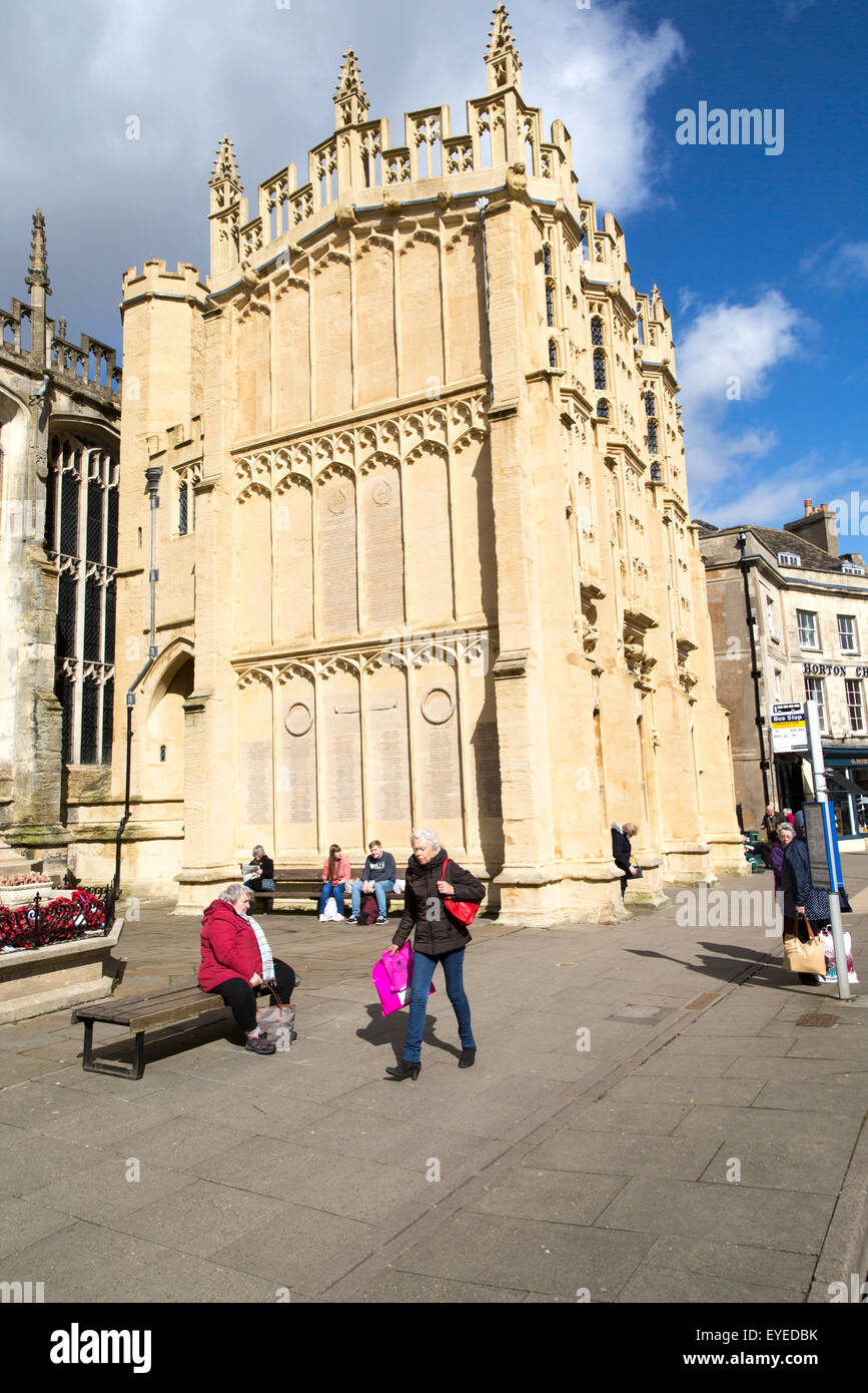 Historic church stone gatehouse building, Cirencester, Gloucestershire, England, UK, Stock Photo