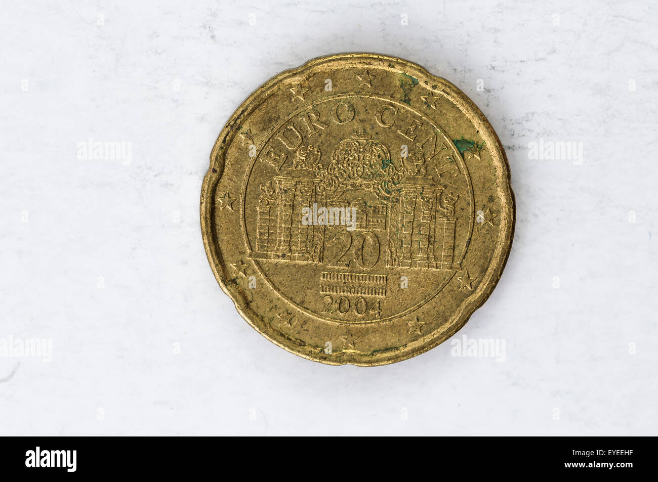 twenty Euro cent Coin with German backside used look Stock Photo
