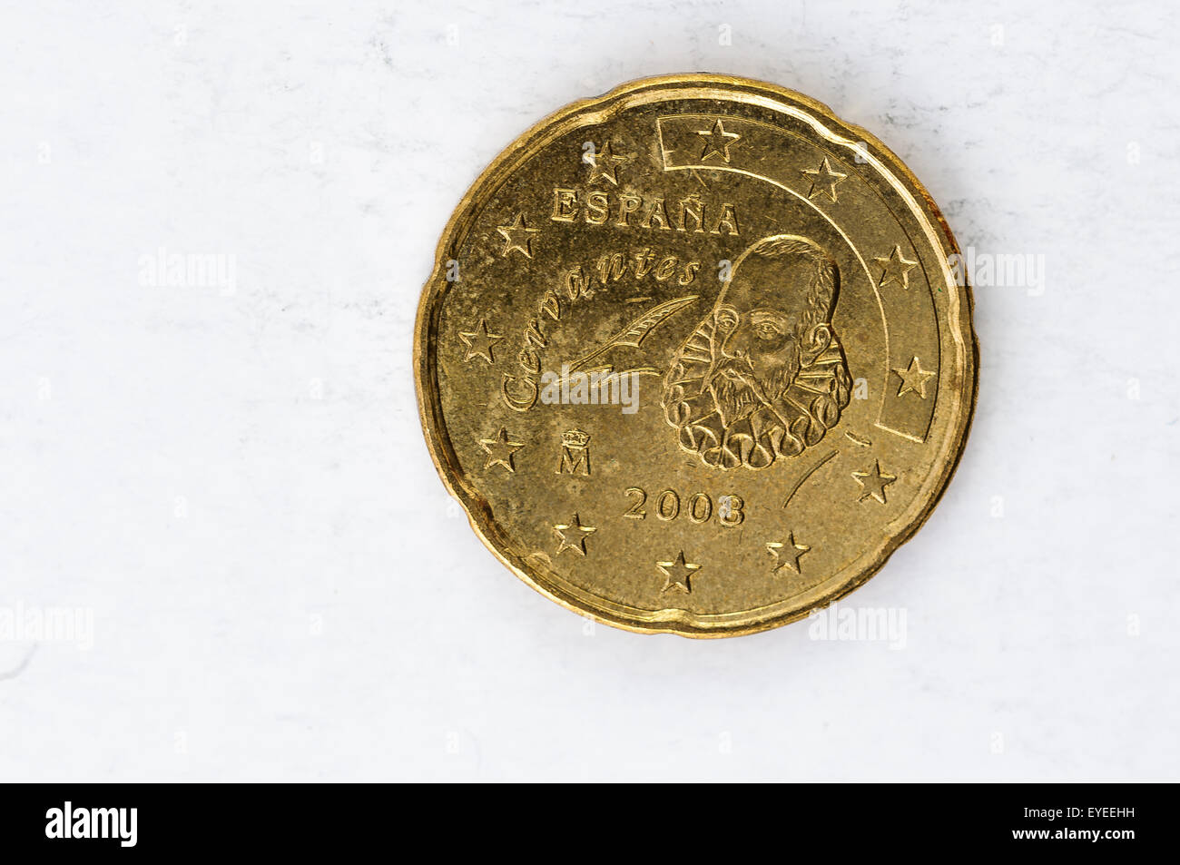 twenty Euro cent Coin with Espania backside used look Stock Photo
