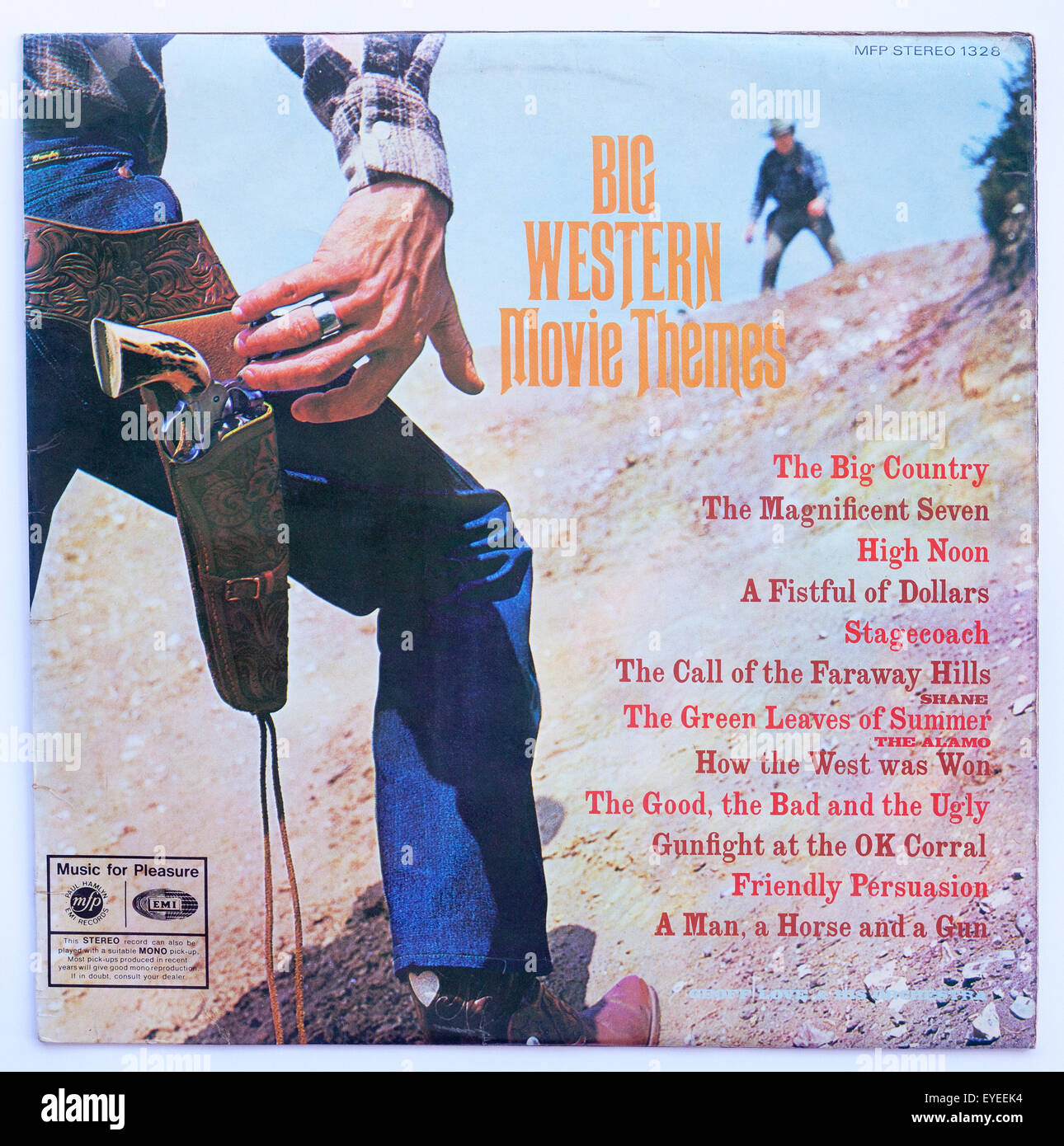 Cover art for Big Western Movie Themes on Music For Pleasure - Editorial use only Stock Photo