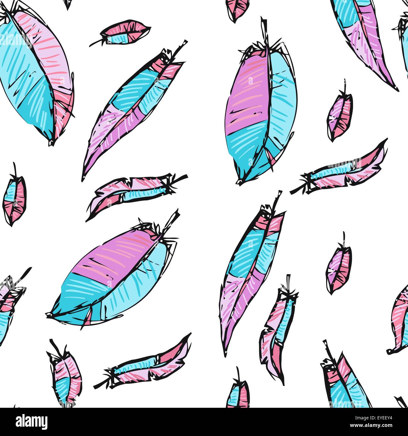 seamless pattern with feathers Stock Vector Image & Art - Alamy