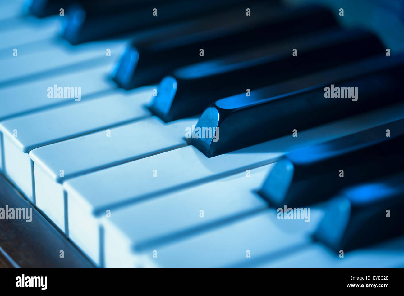 Piano key blues Stock Photo