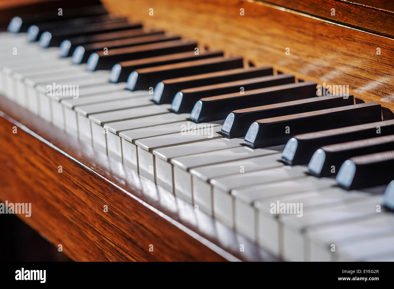 Piano keyboard with limited depth of field Stock Photo