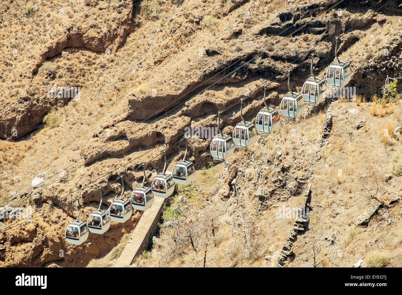 Cable car; Fira, Santorini, Greece Stock Photo Alamy