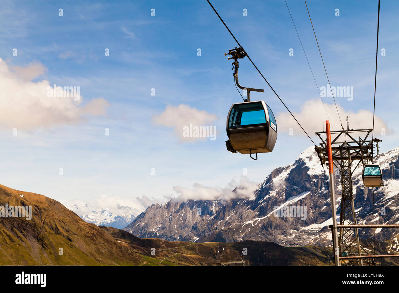 Gondolas at First; Grindelwald, Bernese Oberland, Switzerland Stock