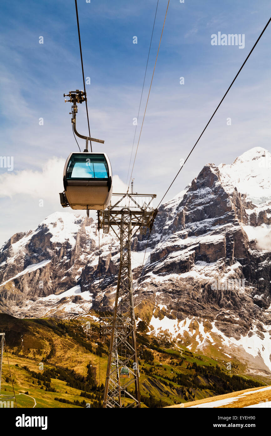 Gondolas at First; Grindelwald, Bernese Oberland, Switzerland Stock