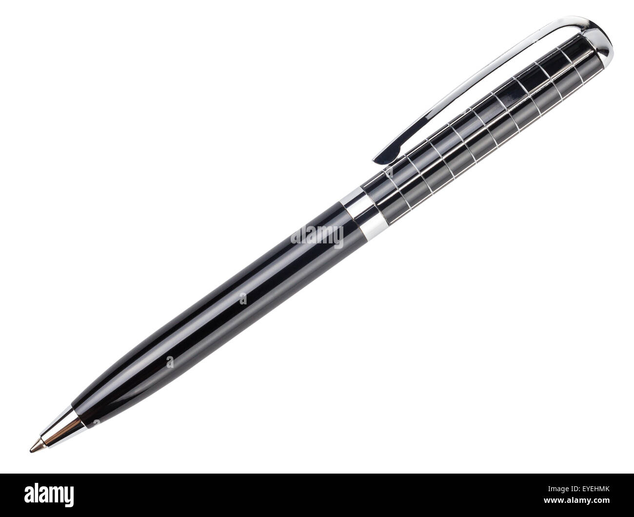 the black ballpoint isolated on white background Stock Photo - Alamy