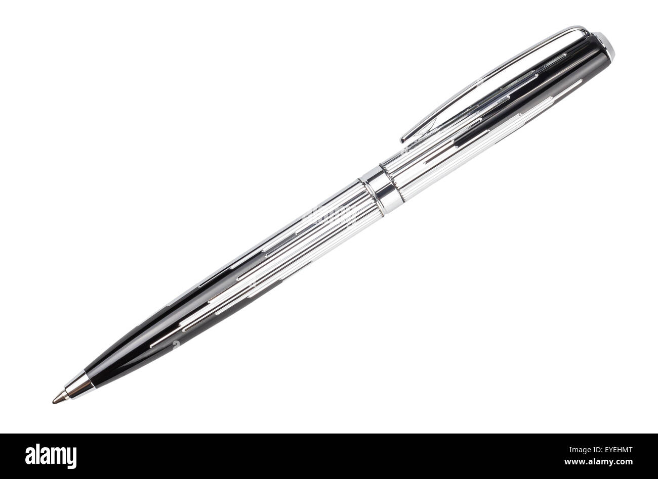 the black and silver ballpoint isolated on white background Stock Photo ...
