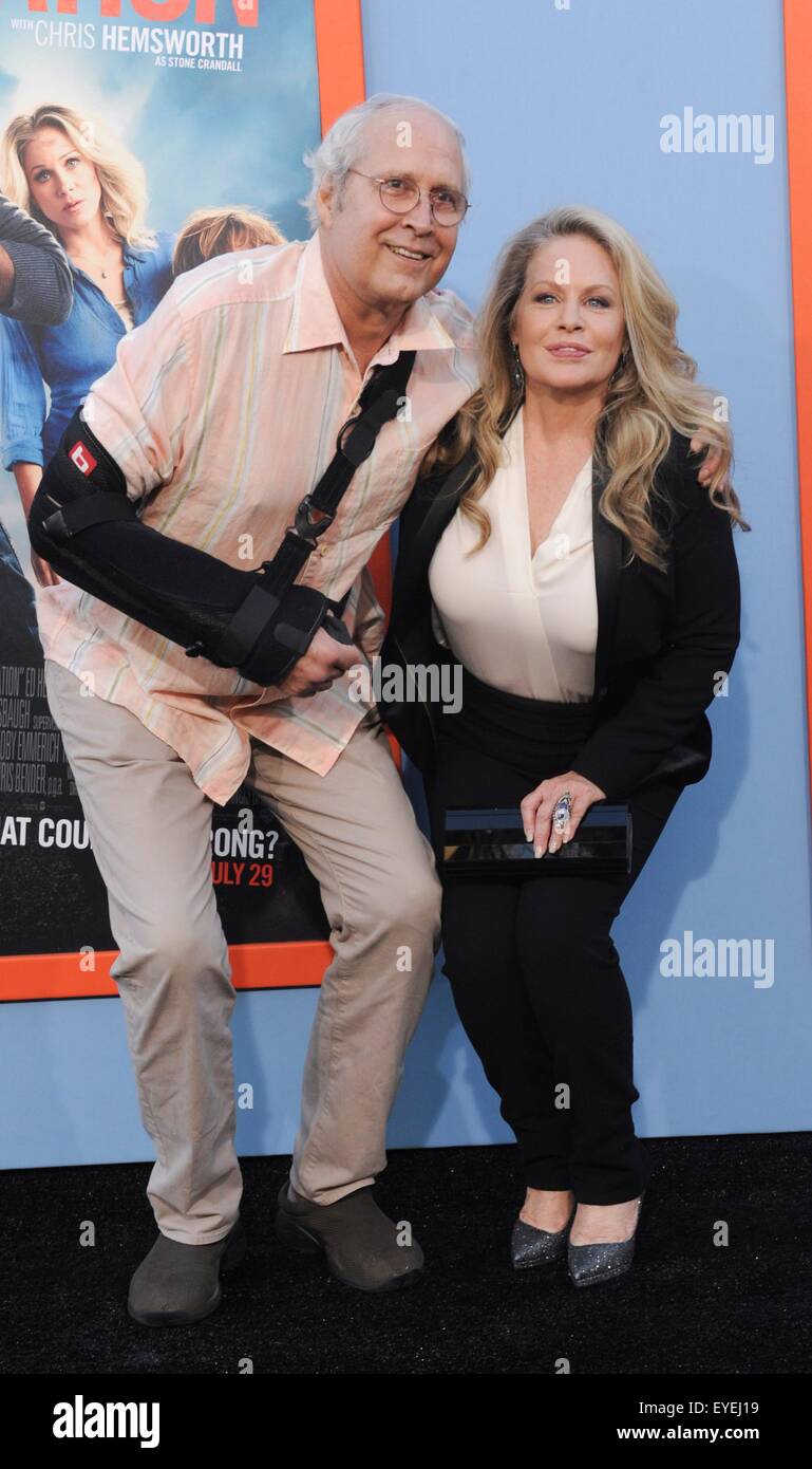 Los Angeles, CA, USA. 27th July, 2015. Chevy Chase, Beverly D'Angelo at
