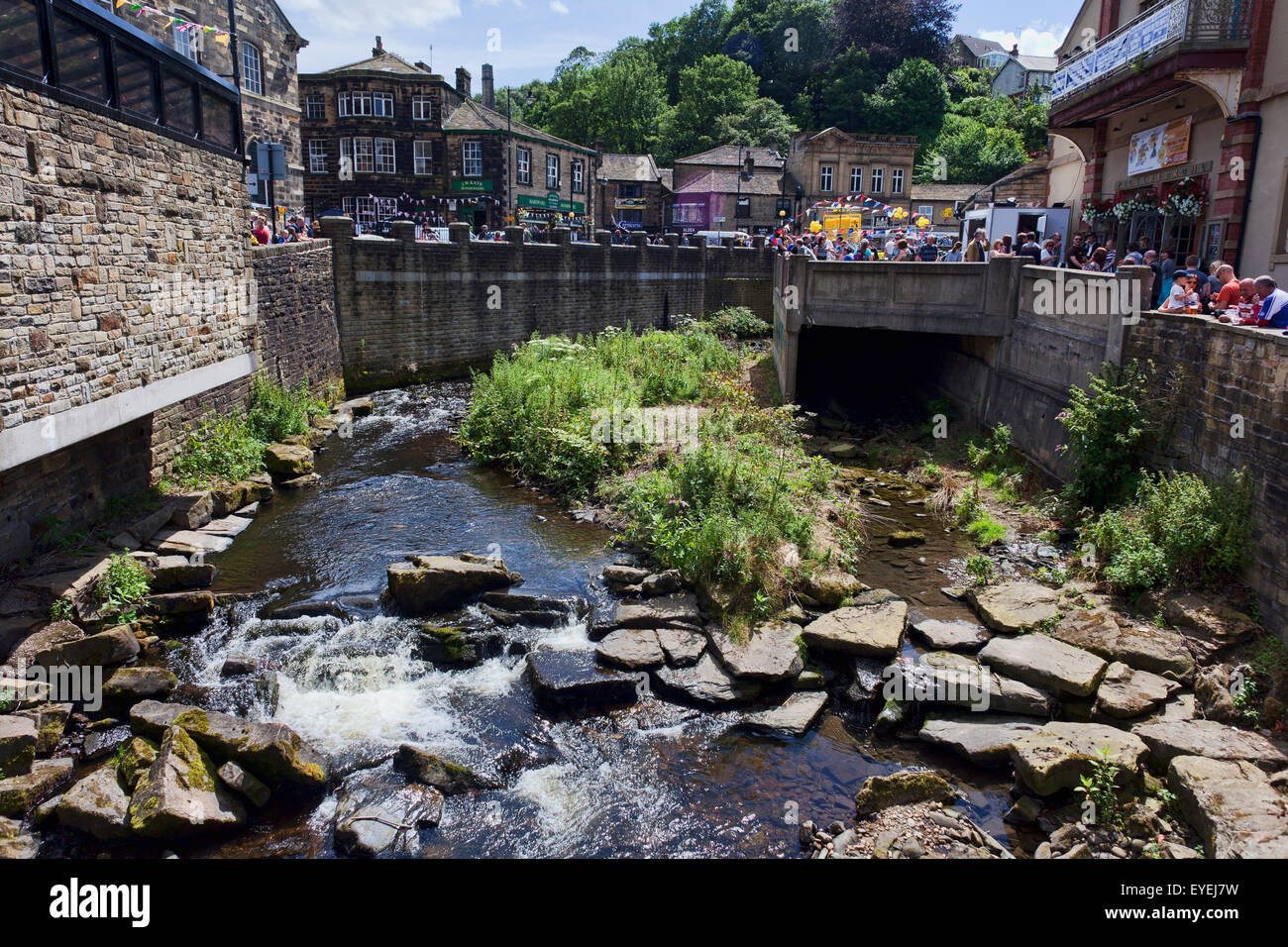 Holmfirth town centre; Holmfirth, Yorkshire, England Stock Photo Alamy