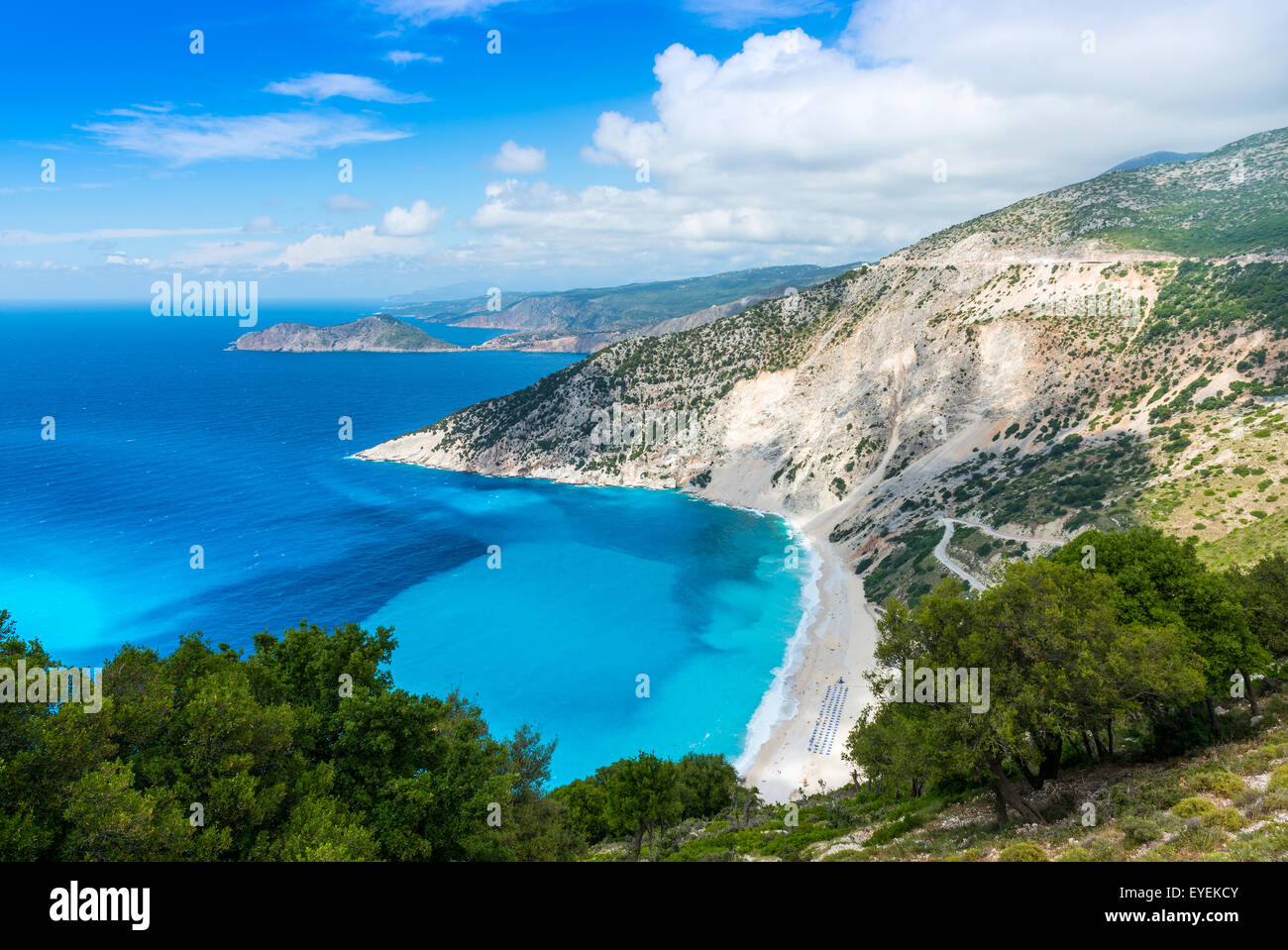 Myrtos Beach, Kefalonia Island, Ionian Sea, Greece Stock Photo