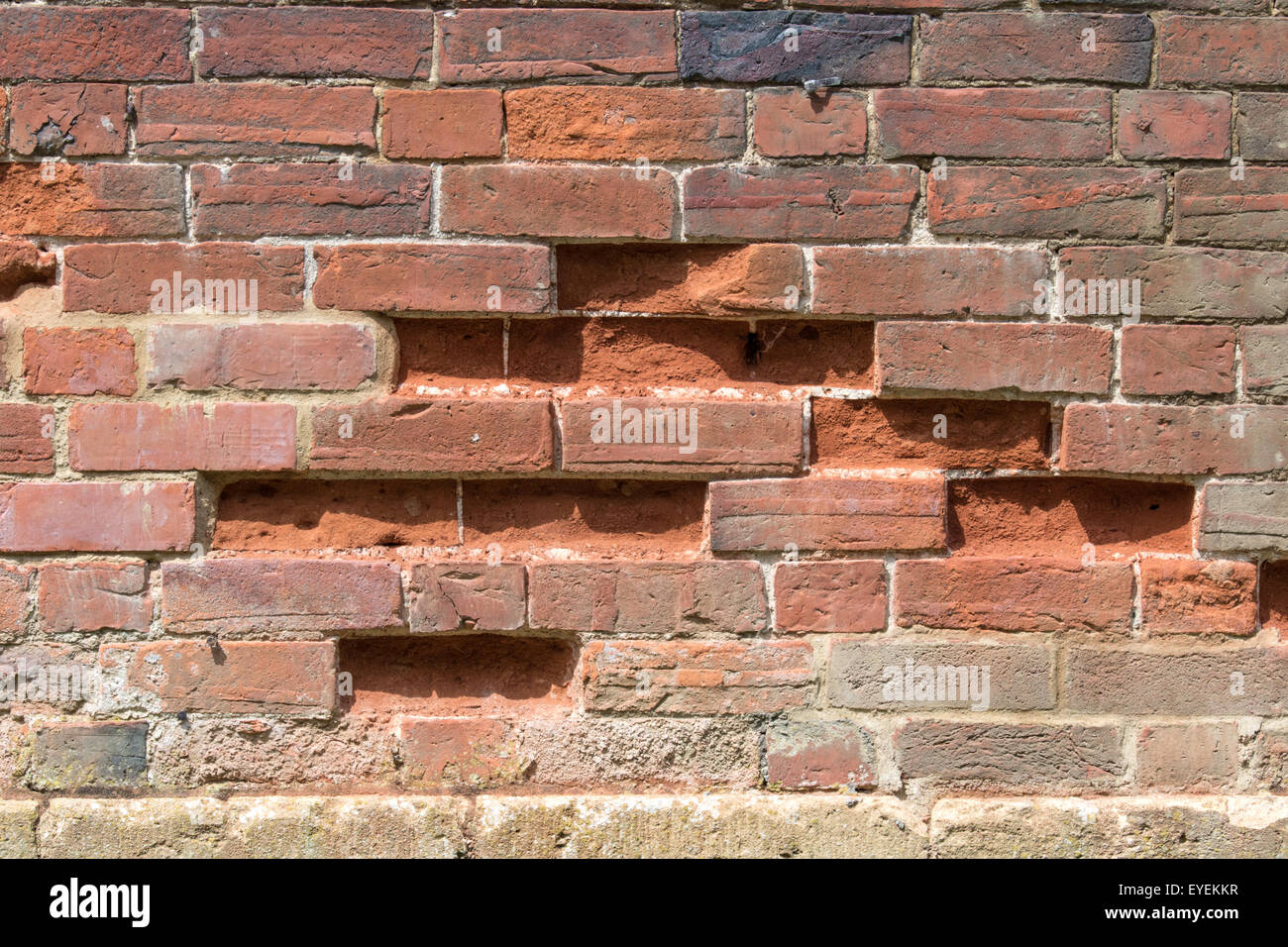 Eroded brickwork Stock Photo