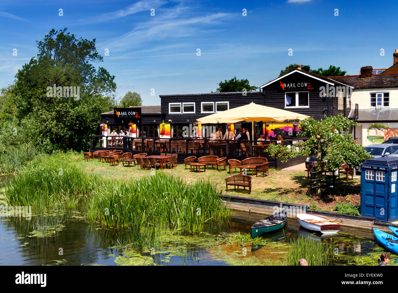 The Rare Cow Restaurant, by the River Stour, Sudbury, Suffolk, UK Stock Photo