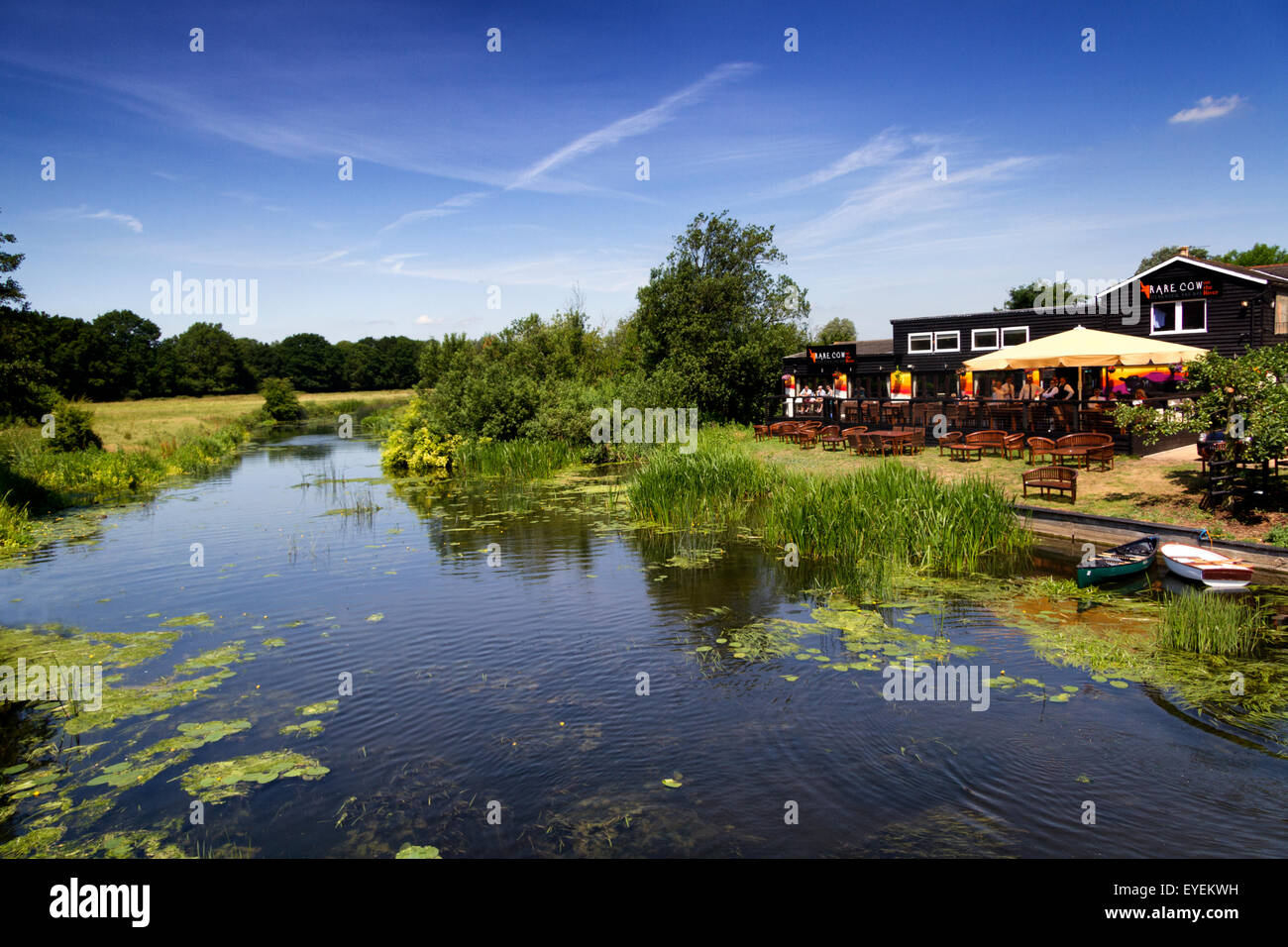 The Rare Cow Restaurant, by the River Stour, Sudbury, Suffolk, UK Stock Photo