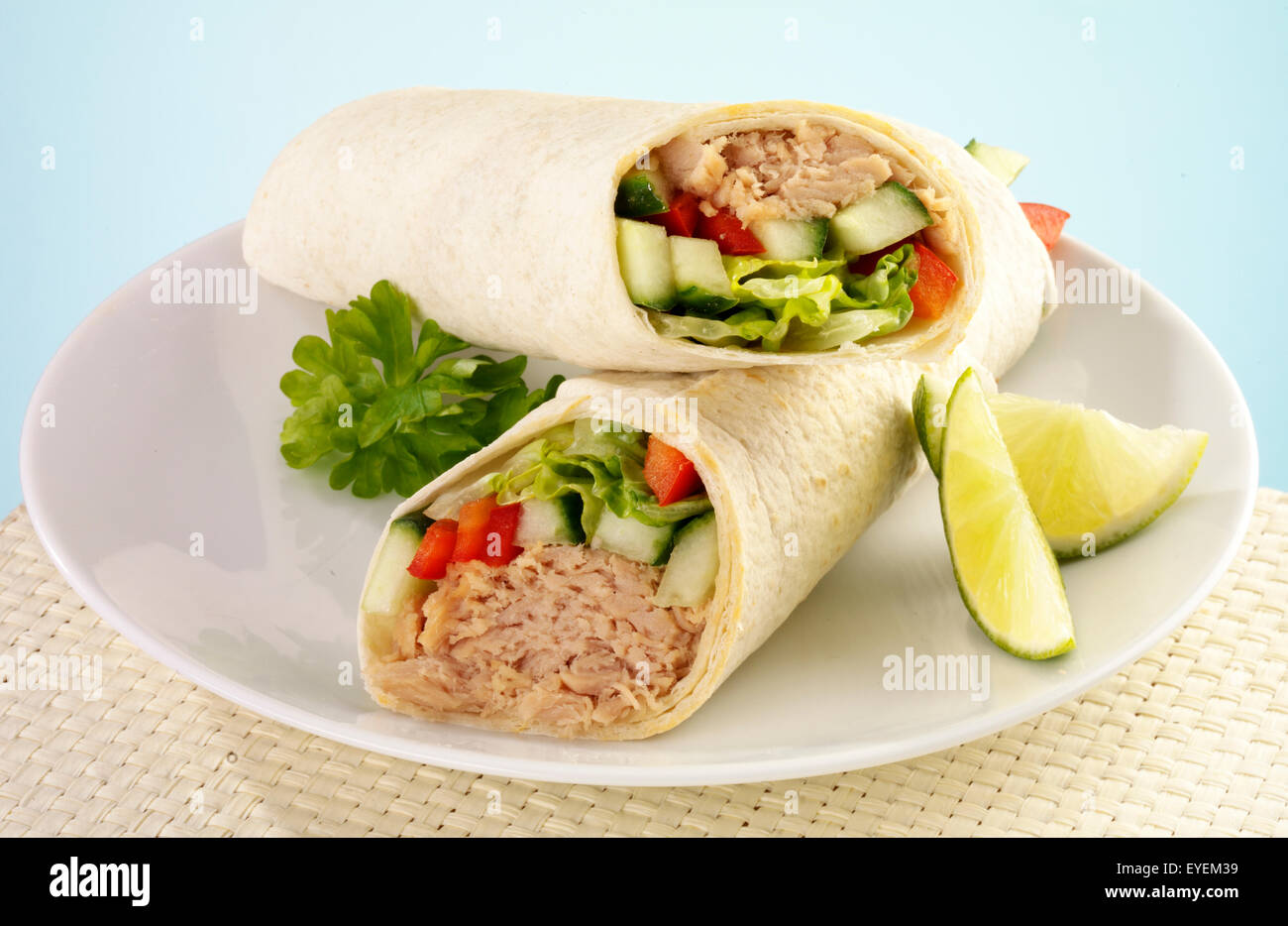 TUNA FISH SALAD WRAP Stock Photo