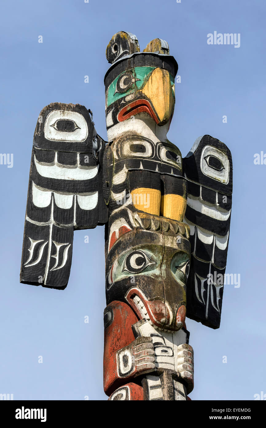 Totem Pole - Victoria, BC Stock Photo