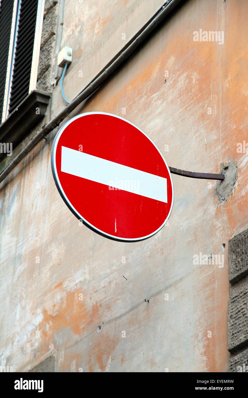 No Access road sign in an Italian street Stock Photo