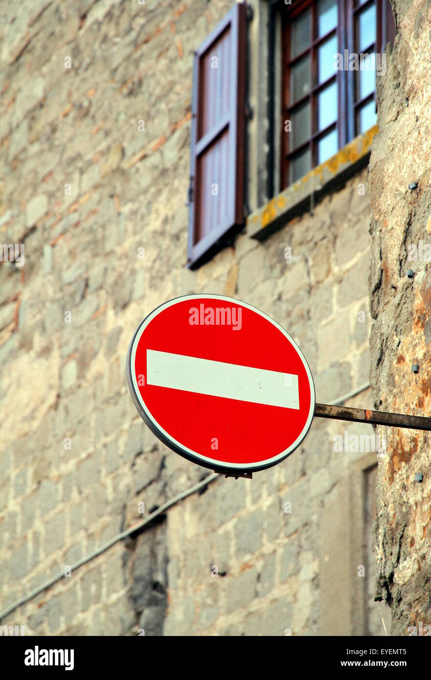 No Access road sign in an Italian street Stock Photo