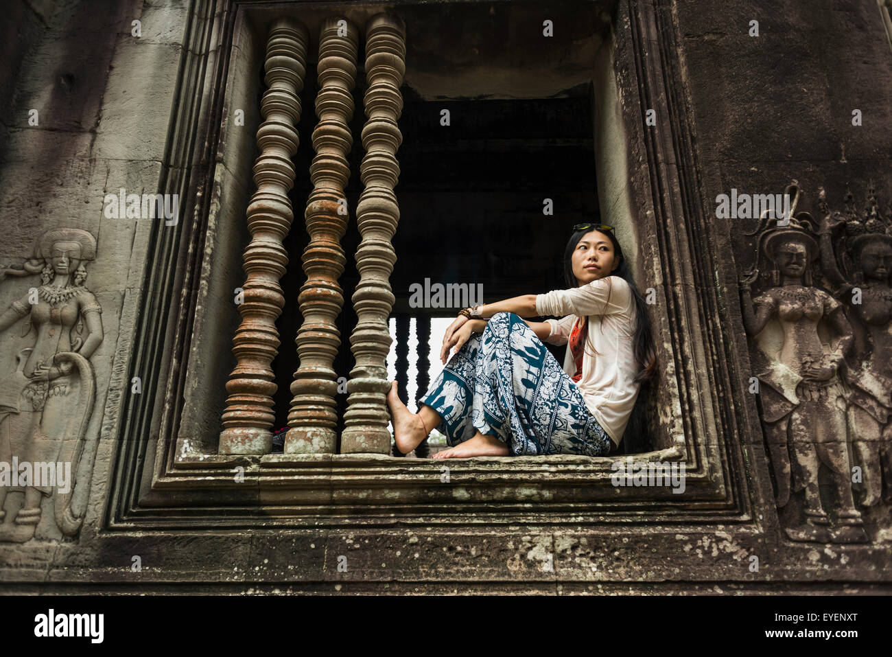 Ornate,Temple,Cambodia,Angkor Wat,Unesco Stock Photo
