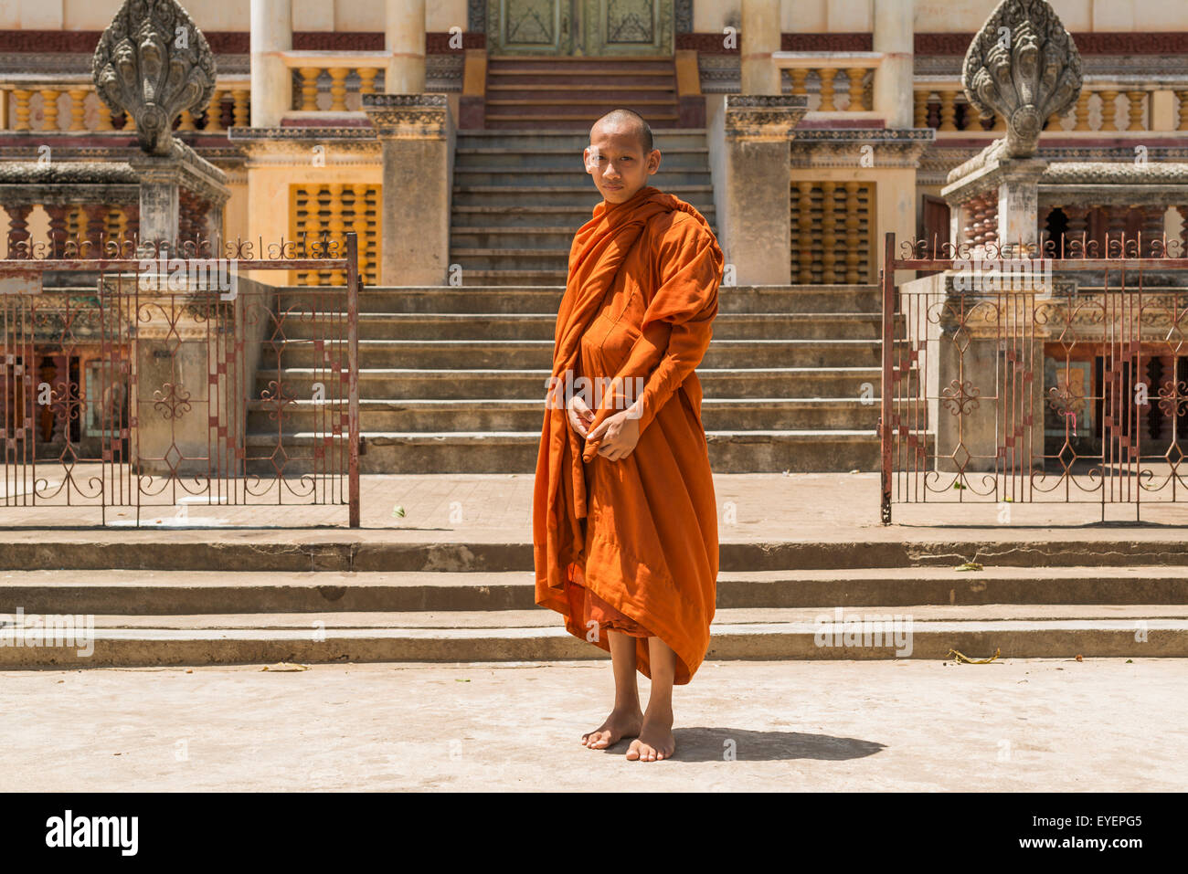 Novice monk by door of temple hi-res stock photography and images - Alamy
